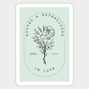 Aesthetic Christian Botanical Black Logo Magnet